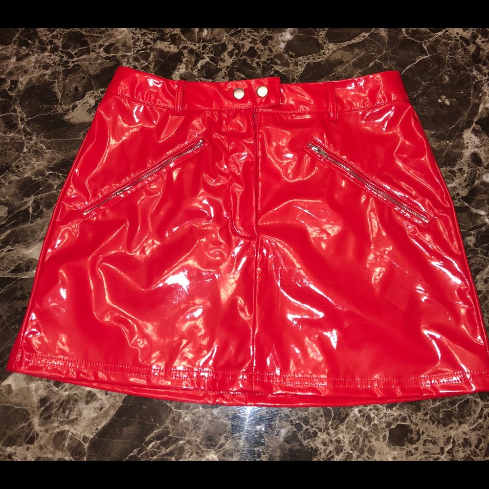 Vinyl Red Skirt. Never worn.